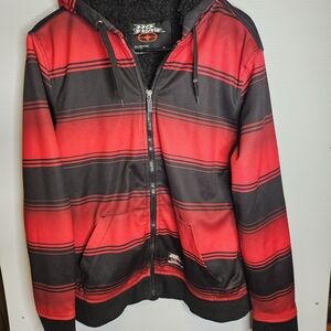 No Fear Red and Black Striped Hoodie